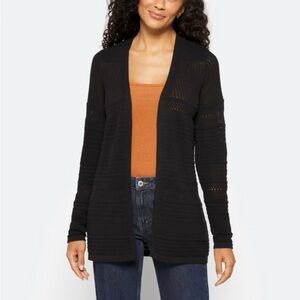 Chic Black Open-Front Cardigan